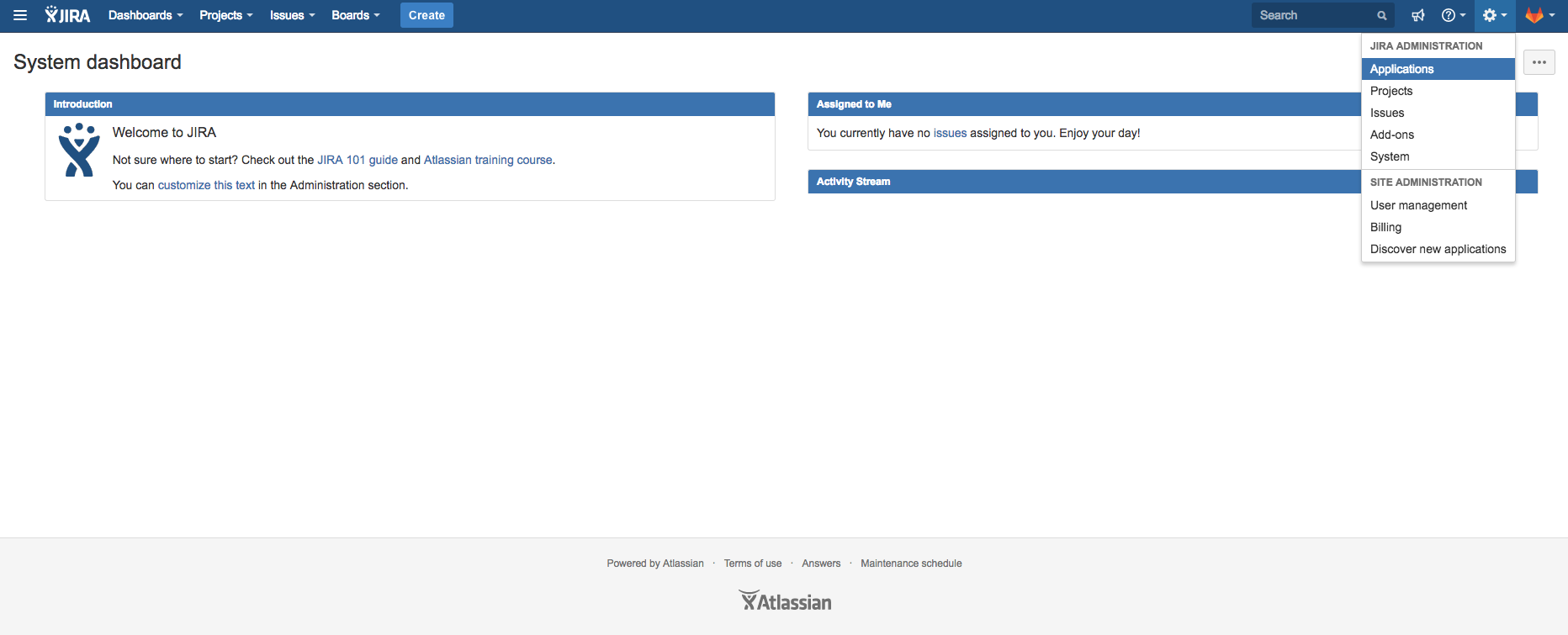 JIRA DVCS from Dashboard